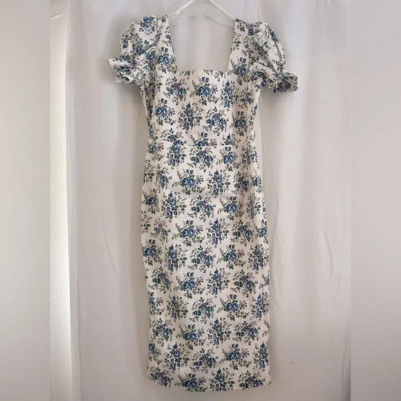 Hyacinth House size small puff sleeve midi dress - Picture 2 of 3